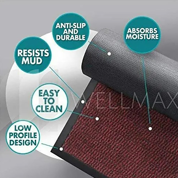 Heavy Duty Barrier Mats Non Slip Red/Black Rubber Mat Indoor And Outdoor