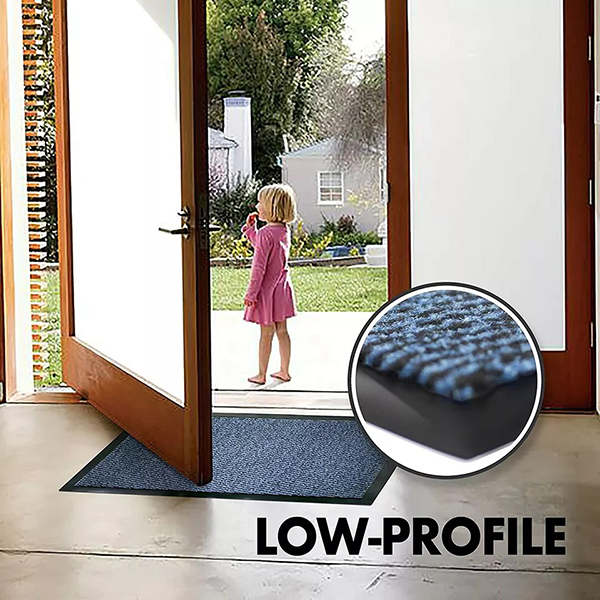 Heavy Duty Non Slip Blue/Black Rubber Mats Hard Wearing For Indoor And Outdoor