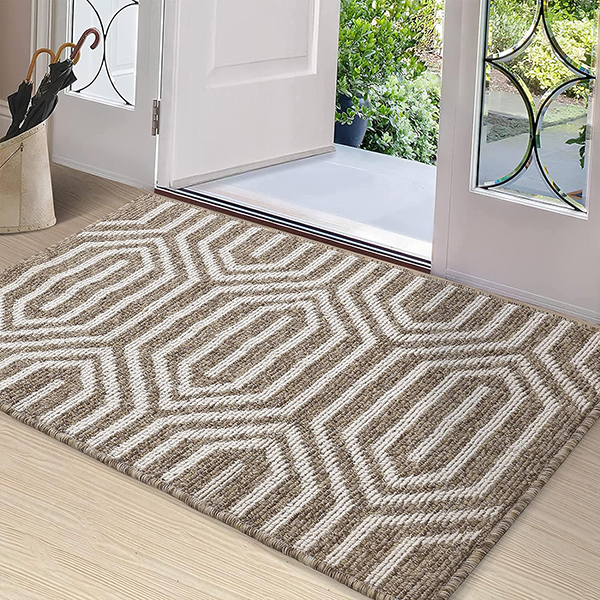 Machine Washable Non-Slip Entrance Rug Indoor Mat , Absorbent Stripe Mat 