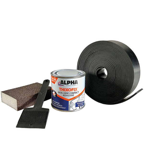 Neoprene Rubber Strip Fixing Kit 5m Long