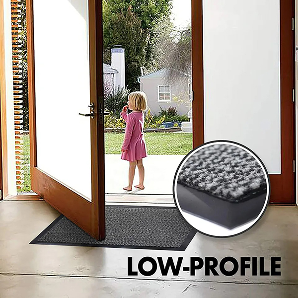 Non Slip Grey/Black Rubber Hard Wearing Mats For Indoor And Outdoor