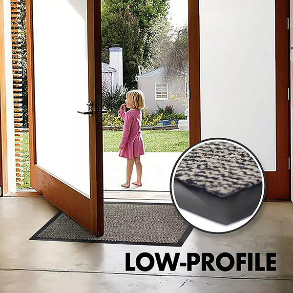 Non Slip Hard Wearing Beige/Black Rubber Barrier Mats For Indoor And Outdoor