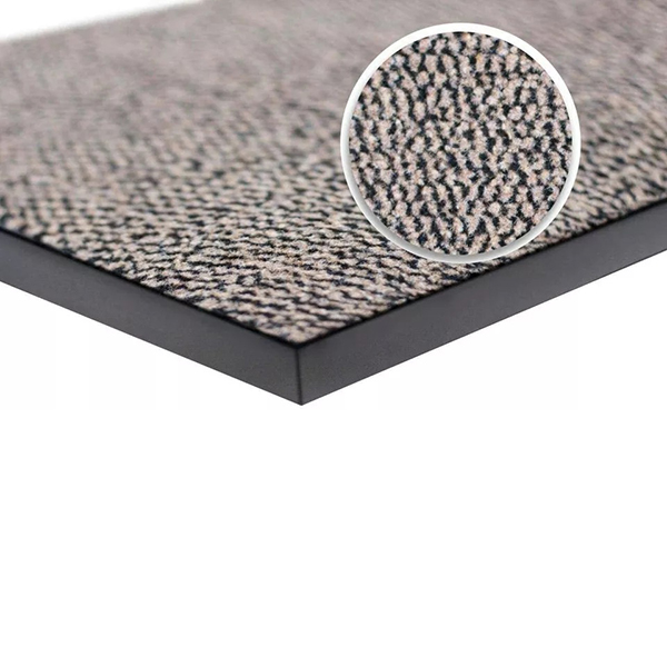 Non Slip Hard Wearing Beige/Black Rubber Barrier Mats For Indoor And Outdoor