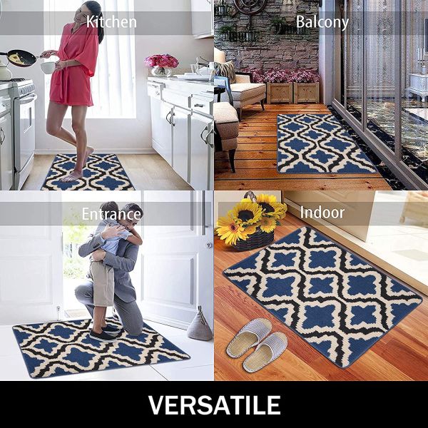 Non-slip Soft Doormats Machine Washable Doormats, Dirt Trapper Mat Super Absorbent Floor Mats